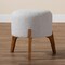 Baxton Studio Elkie Japandi Light Grey Boucle Fabric and Walnut Brown Finished Wood Ottoman Footstool 233-13323-ZORO - alternate 3